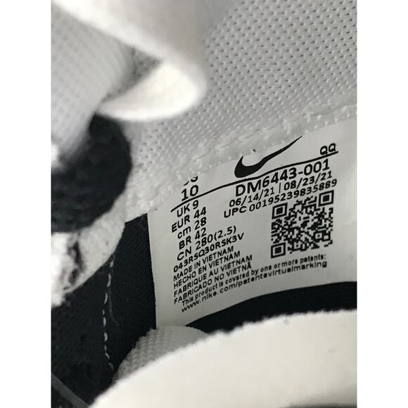 Nike Sacai Blazer Low Sneakers Unisex Size 10/11.5 Shiny Black White DM6443-001
